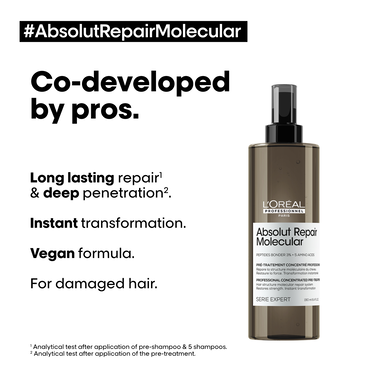 Absolut Repair Molecular Pre-Shampoo spray - NEW! Absolut Repair Molecular | L'Oréal Partner Shop