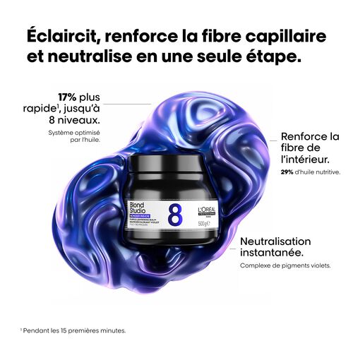 Blond Studio Baume D&eacute;colorant Violet 8 Tons Bonder Inside - Dia Light | L'Or&eacute;al Partner Shop