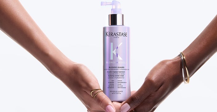 Kérastase Canada Blonde Guard professional hydrating leave-in serum for blonde hair protection (heat, UV damages, chlorine, salt water and dehydration).